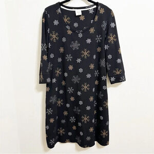 Soma Snowflake Winter Modal Blend Sleep Pajama Dress Size XS